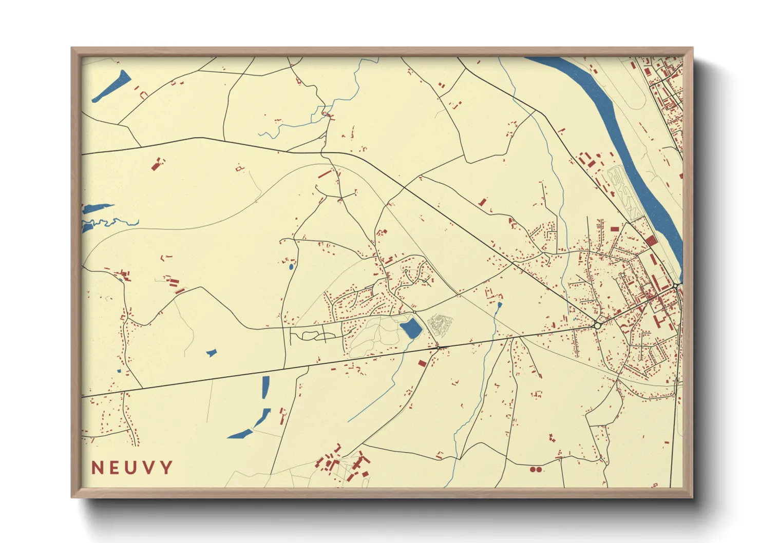 Une affiche de carte sur Neuvy