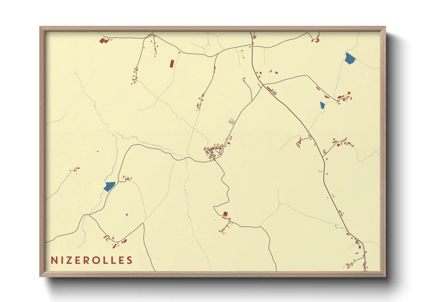 Une affiche de carte sur Nizerolles