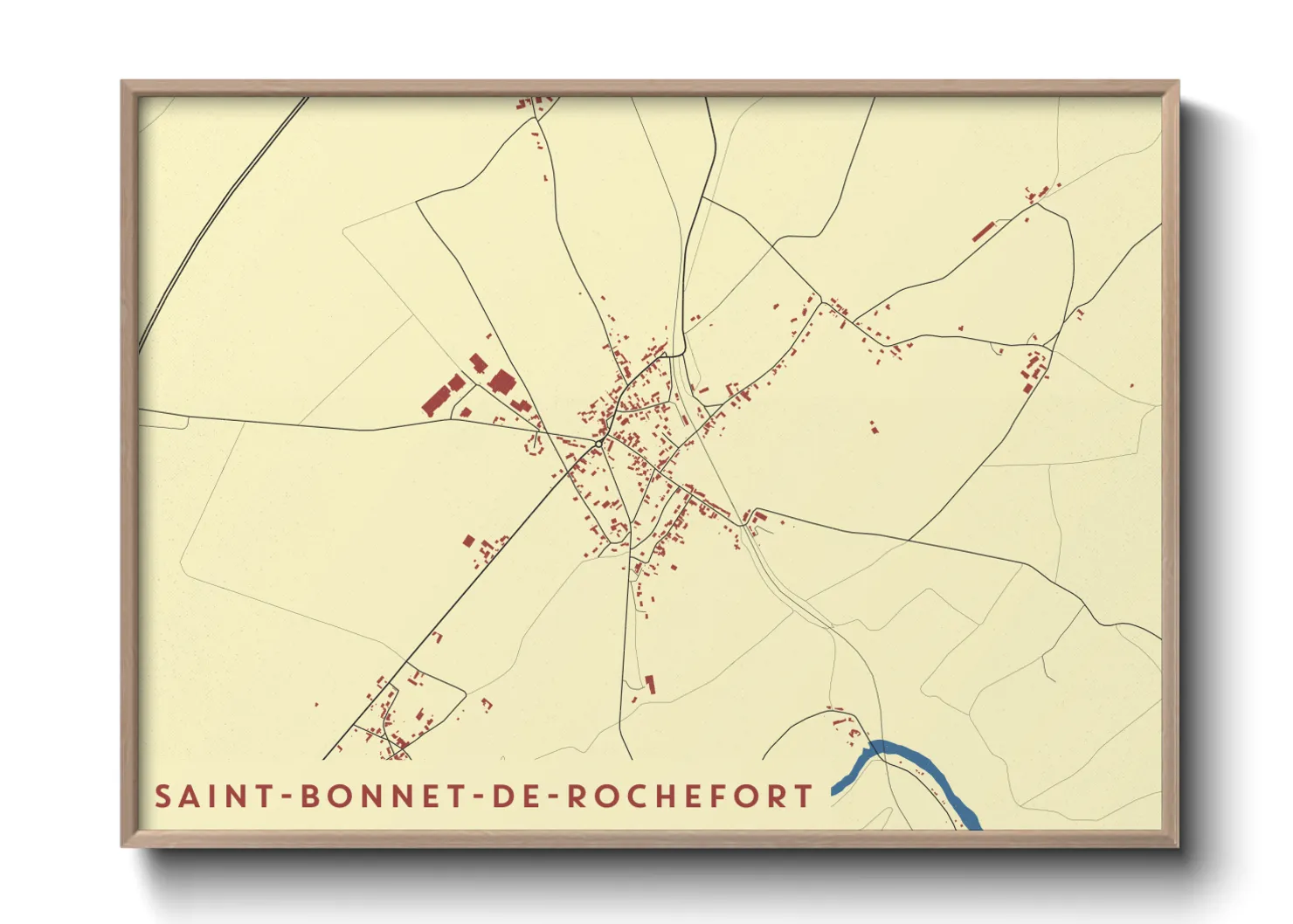 Une affiche de carte sur Saint-Bonnet-de-Rochefort