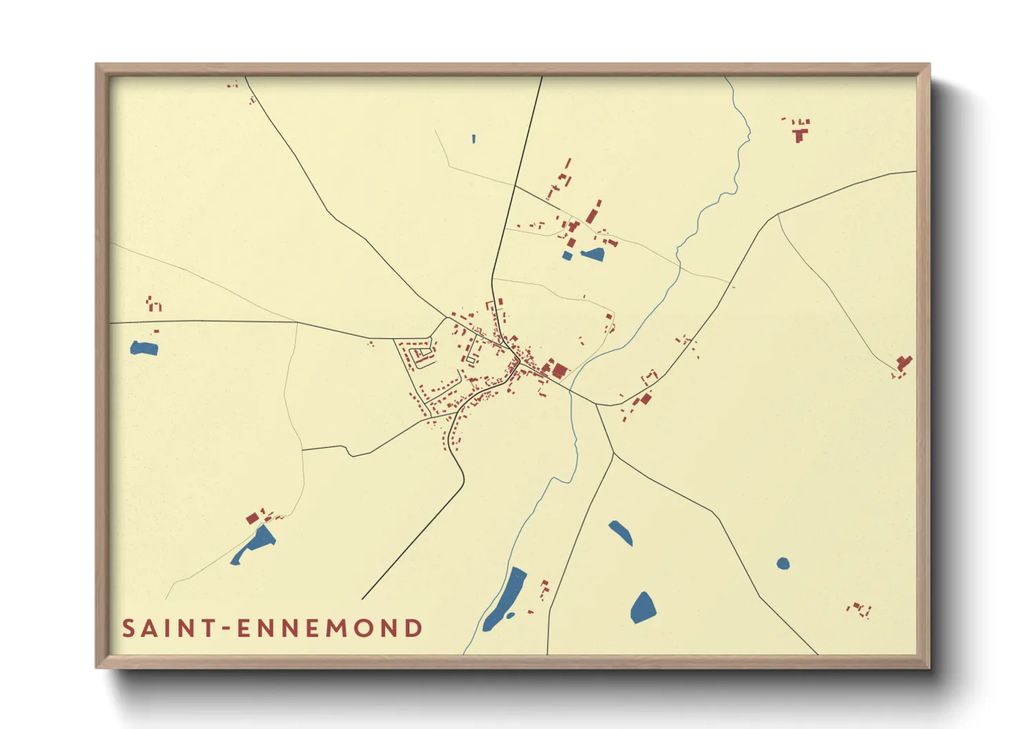 Une affiche de carte sur Saint-Ennemond