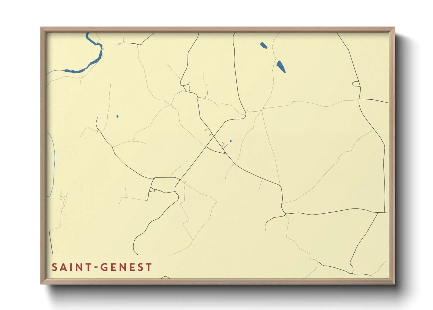 Une affiche de carte sur Saint-Genest