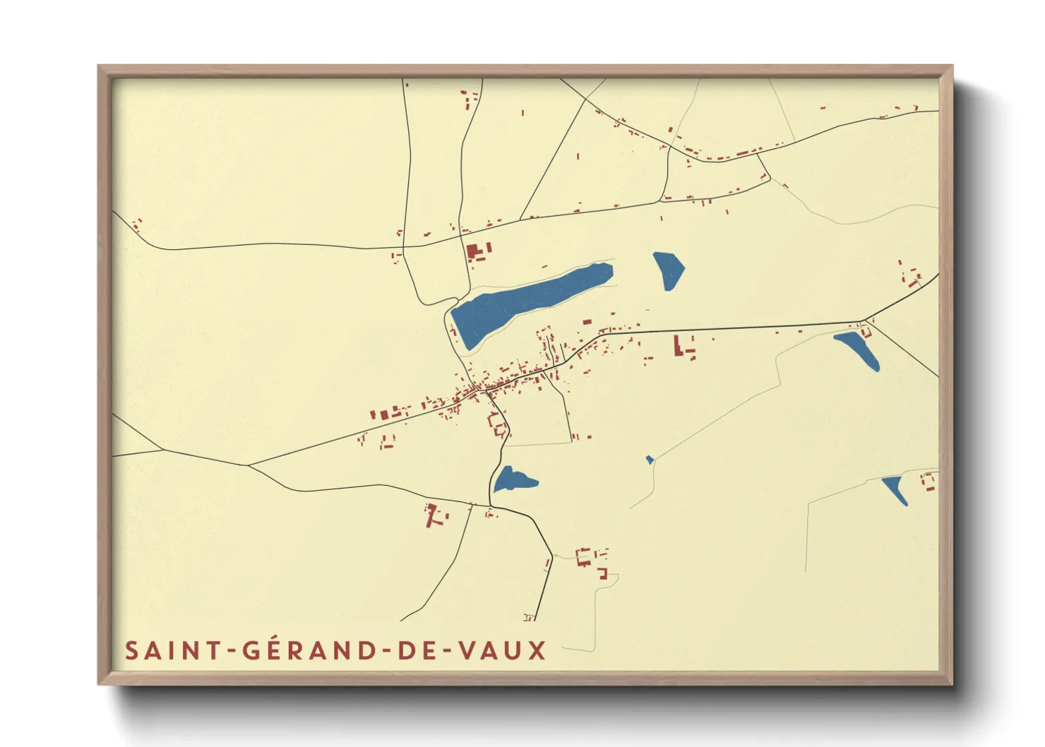 Une affiche de carte sur Saint-Gérand-de-Vaux