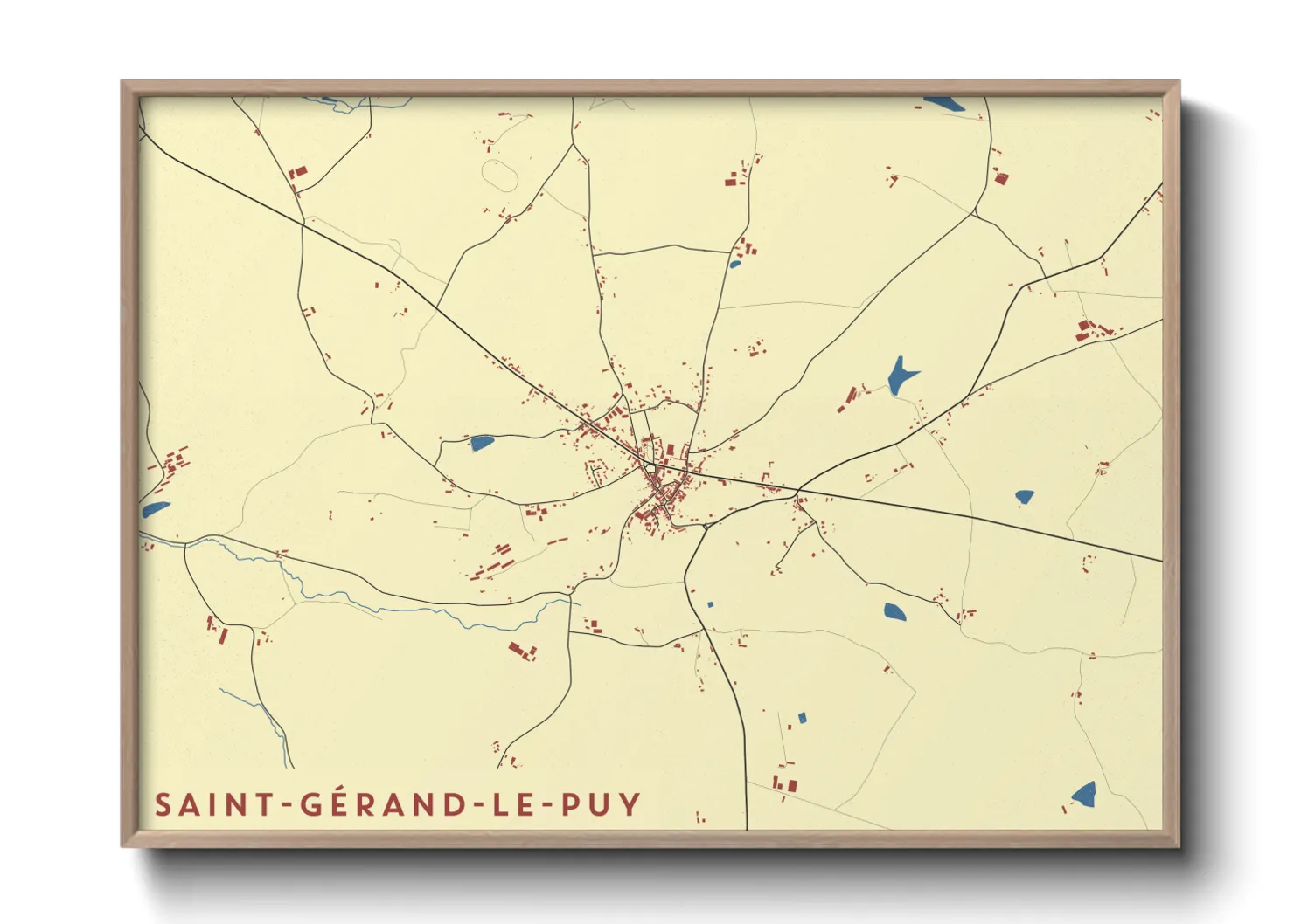 Une affiche de carte sur Saint-Gérand-le-Puy