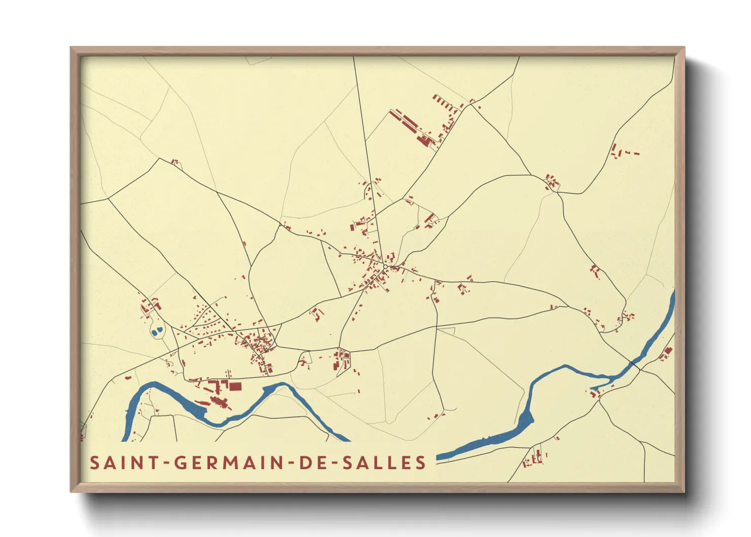 Une affiche de carte sur Saint-Germain-de-Salles