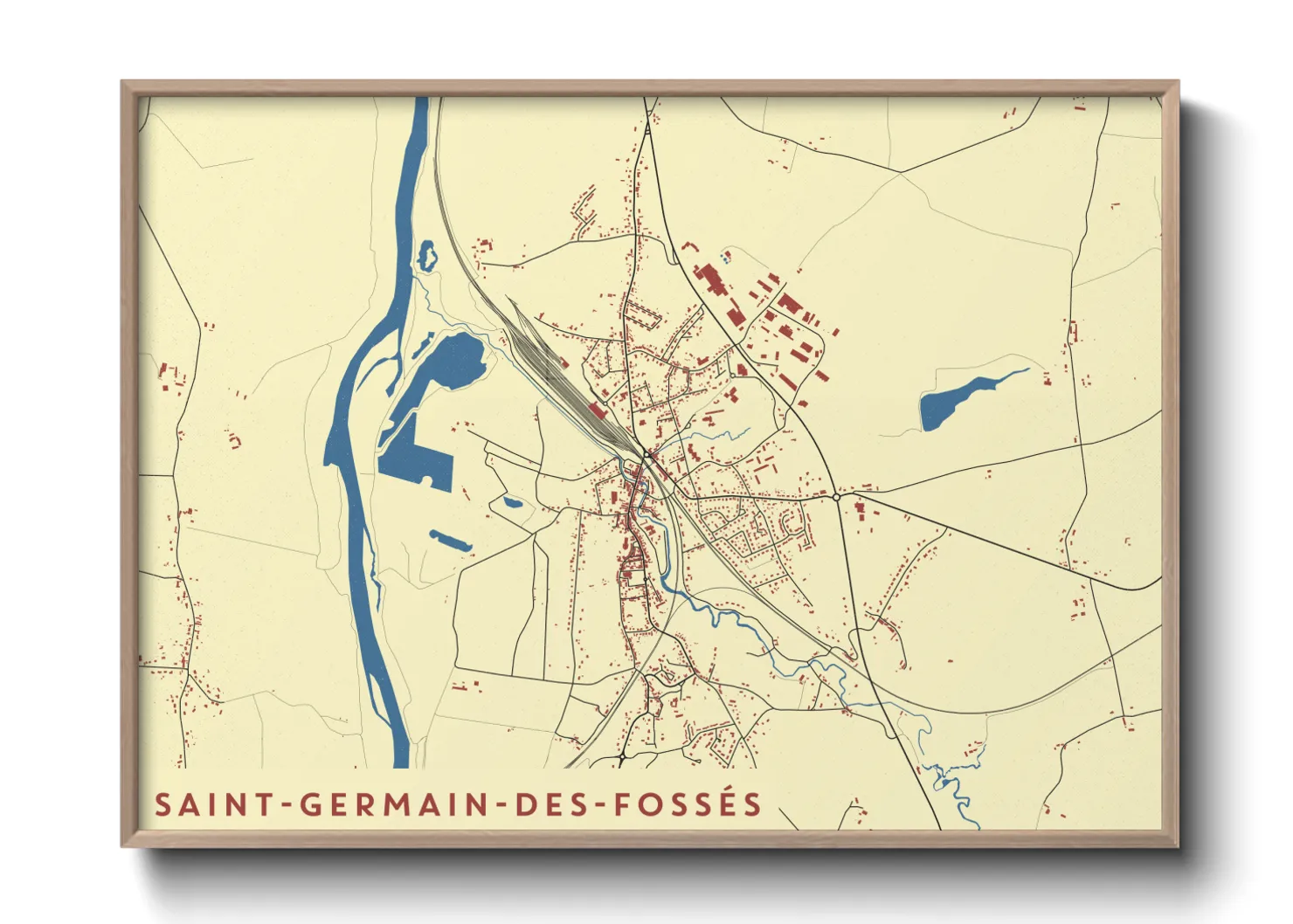 Une affiche de carte sur Saint-Germain-des-Fossés