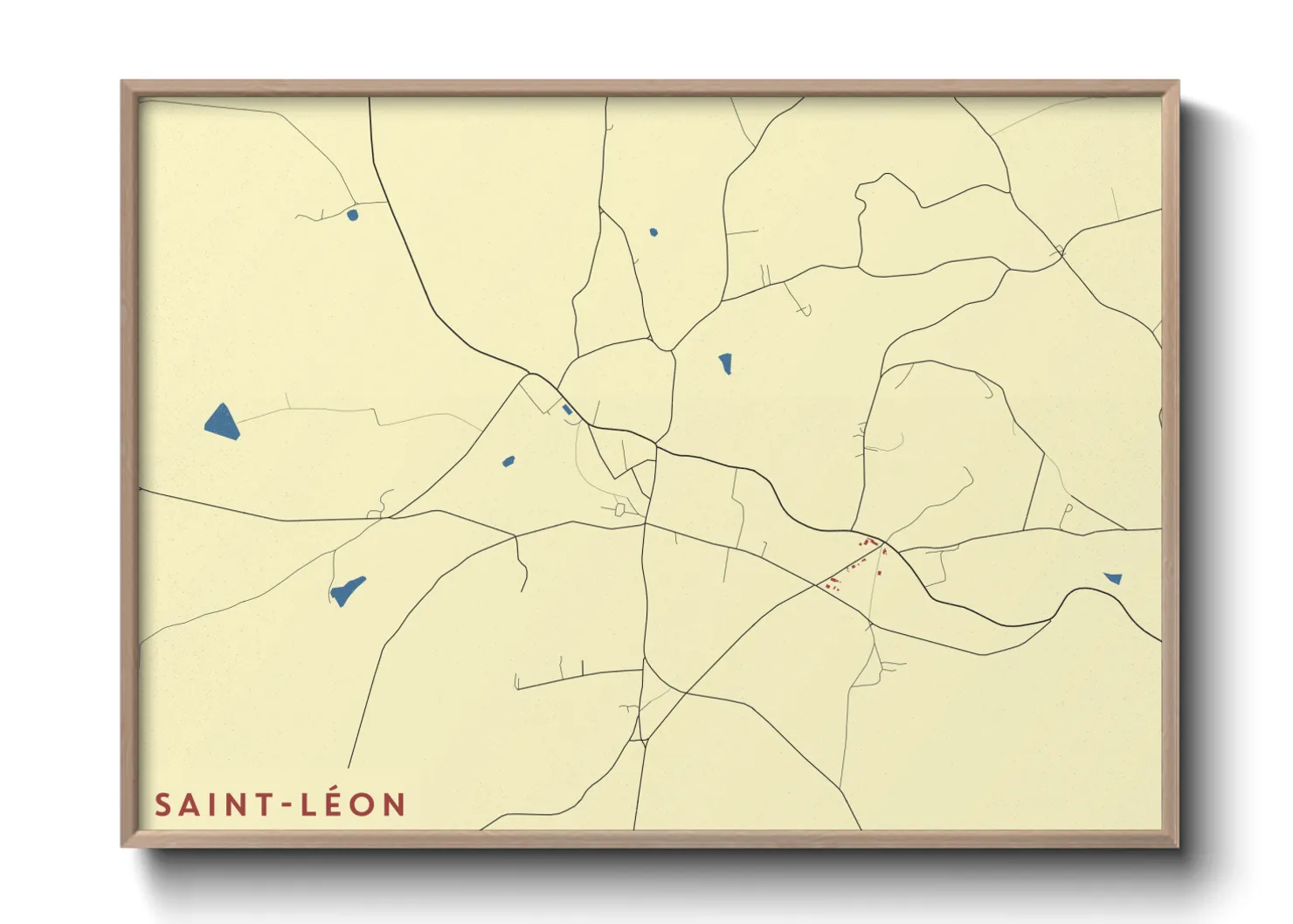 Une affiche de carte sur Saint-Léon