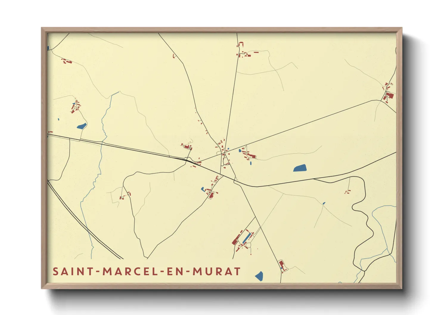 Une affiche de carte sur Saint-Marcel-en-Murat