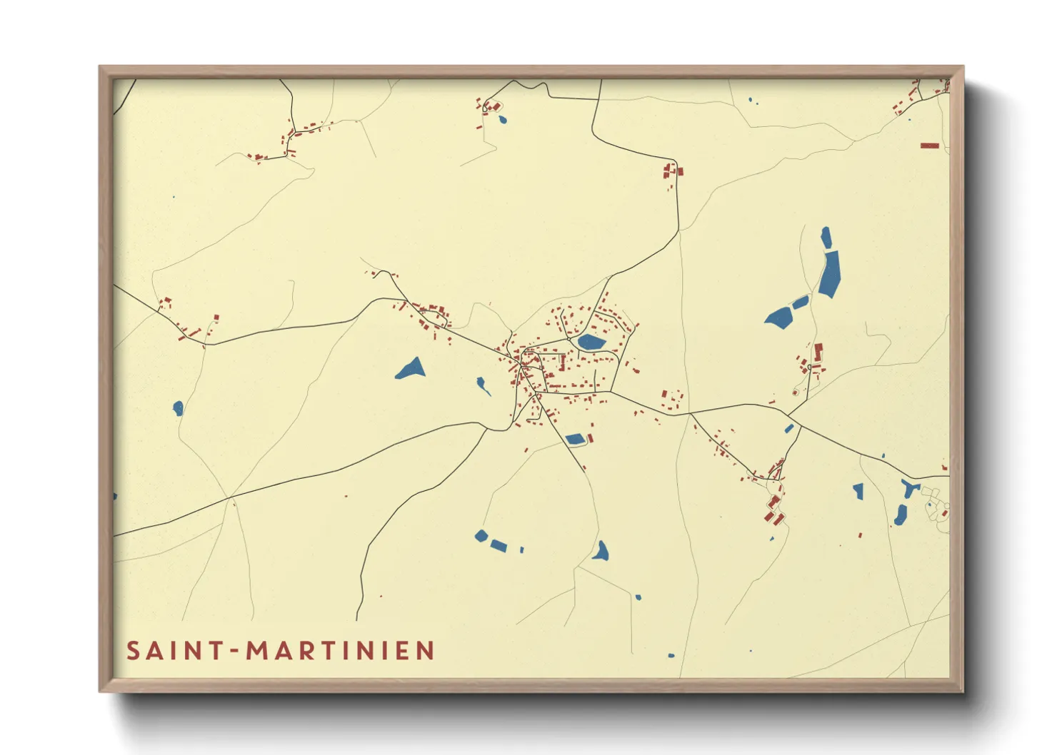 Une affiche de carte sur Saint-Martinien