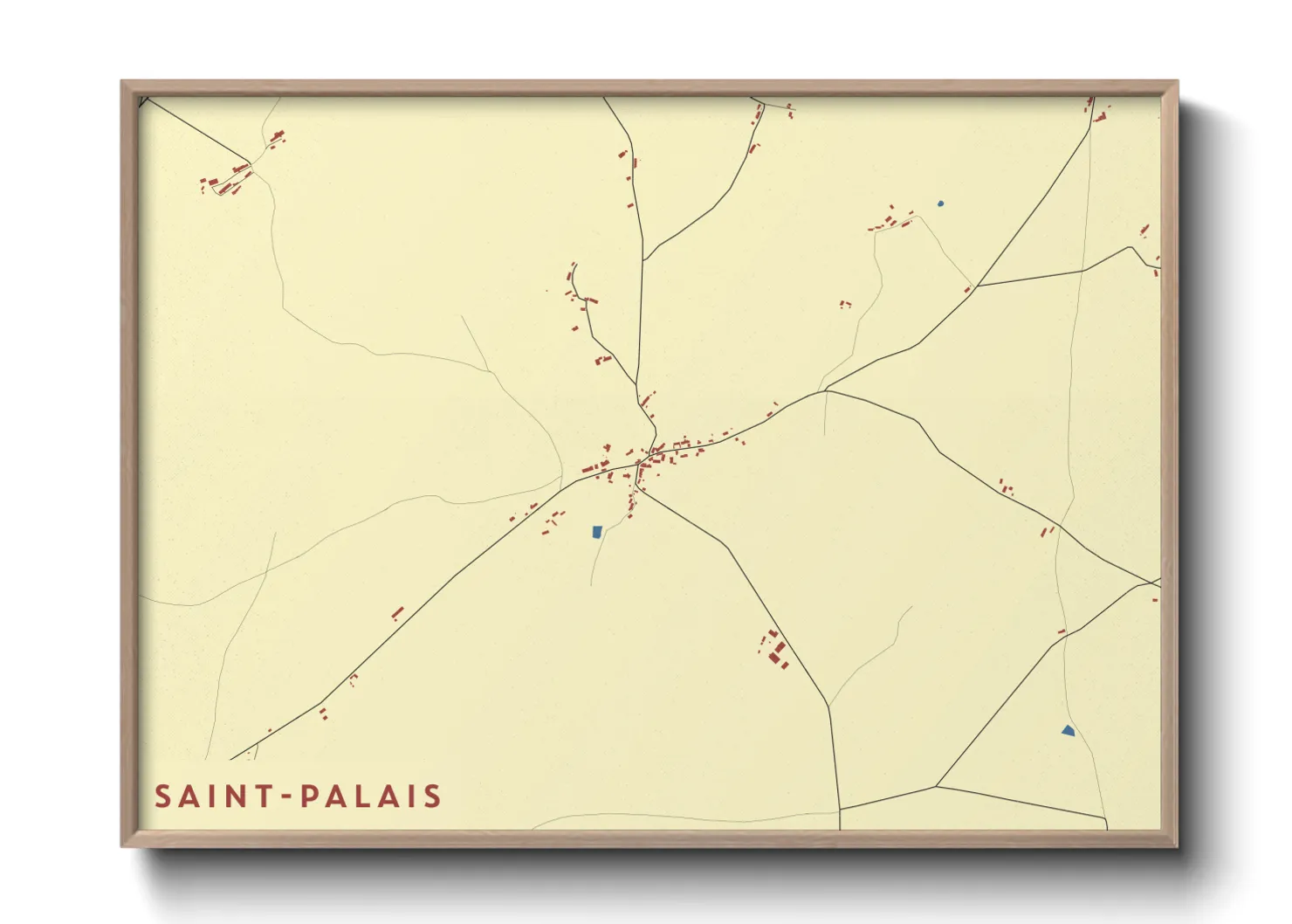 Une affiche de carte sur Saint-Palais