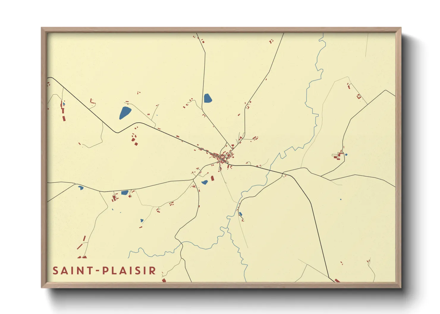 Une affiche de carte sur Saint-Plaisir