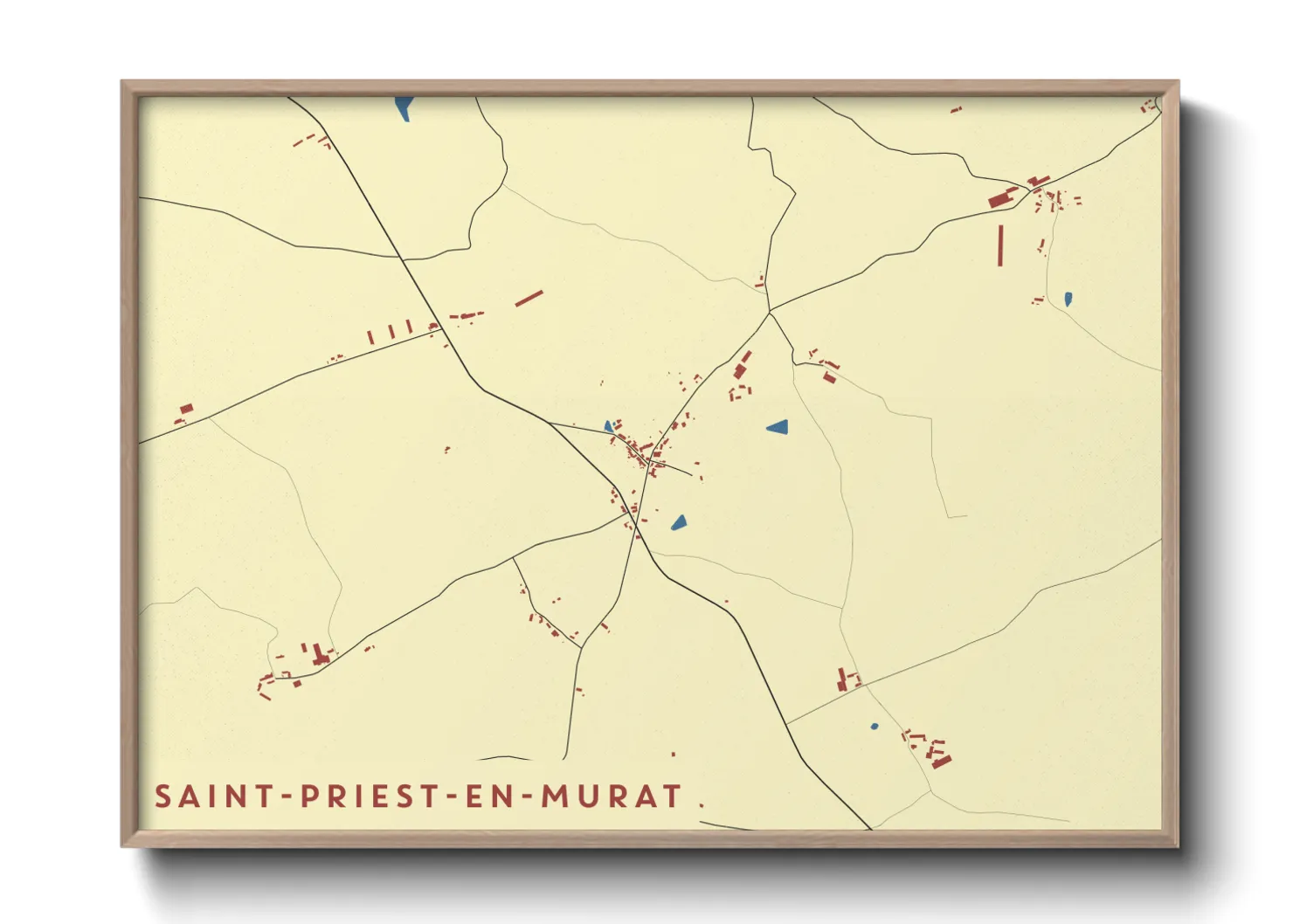 Une affiche de carte sur Saint-Priest-en-Murat