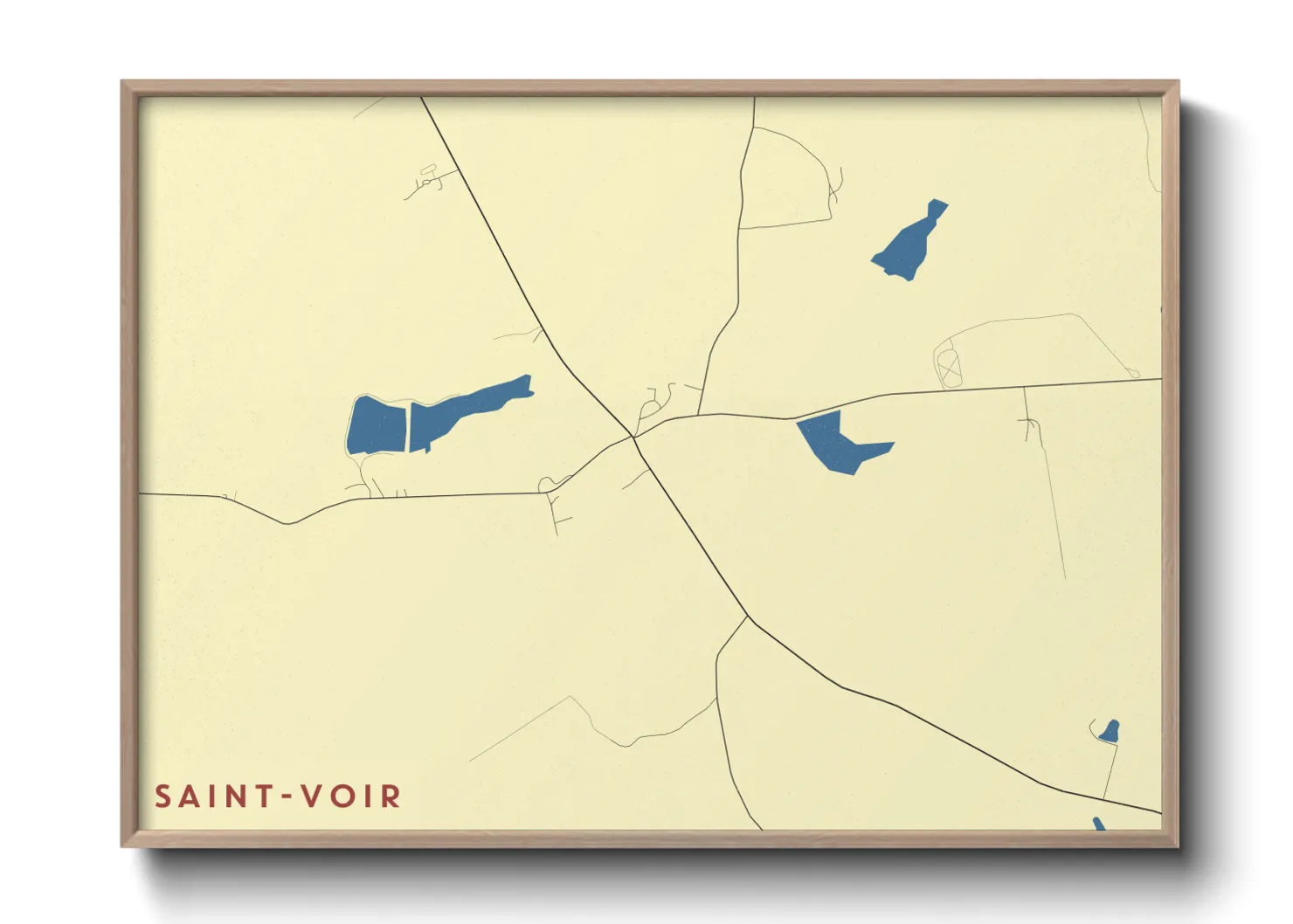 Une affiche de carte sur Saint-Voir
