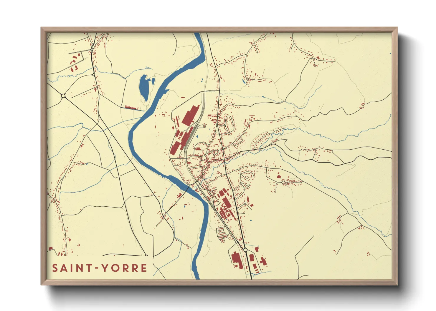 Une affiche de carte sur Saint-Yorre