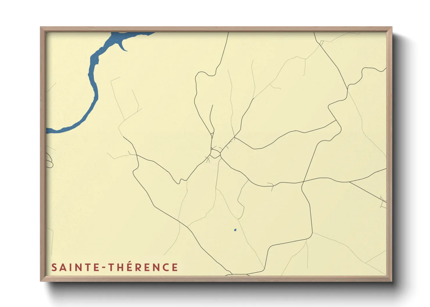 Une affiche de carte sur Sainte-Thérence