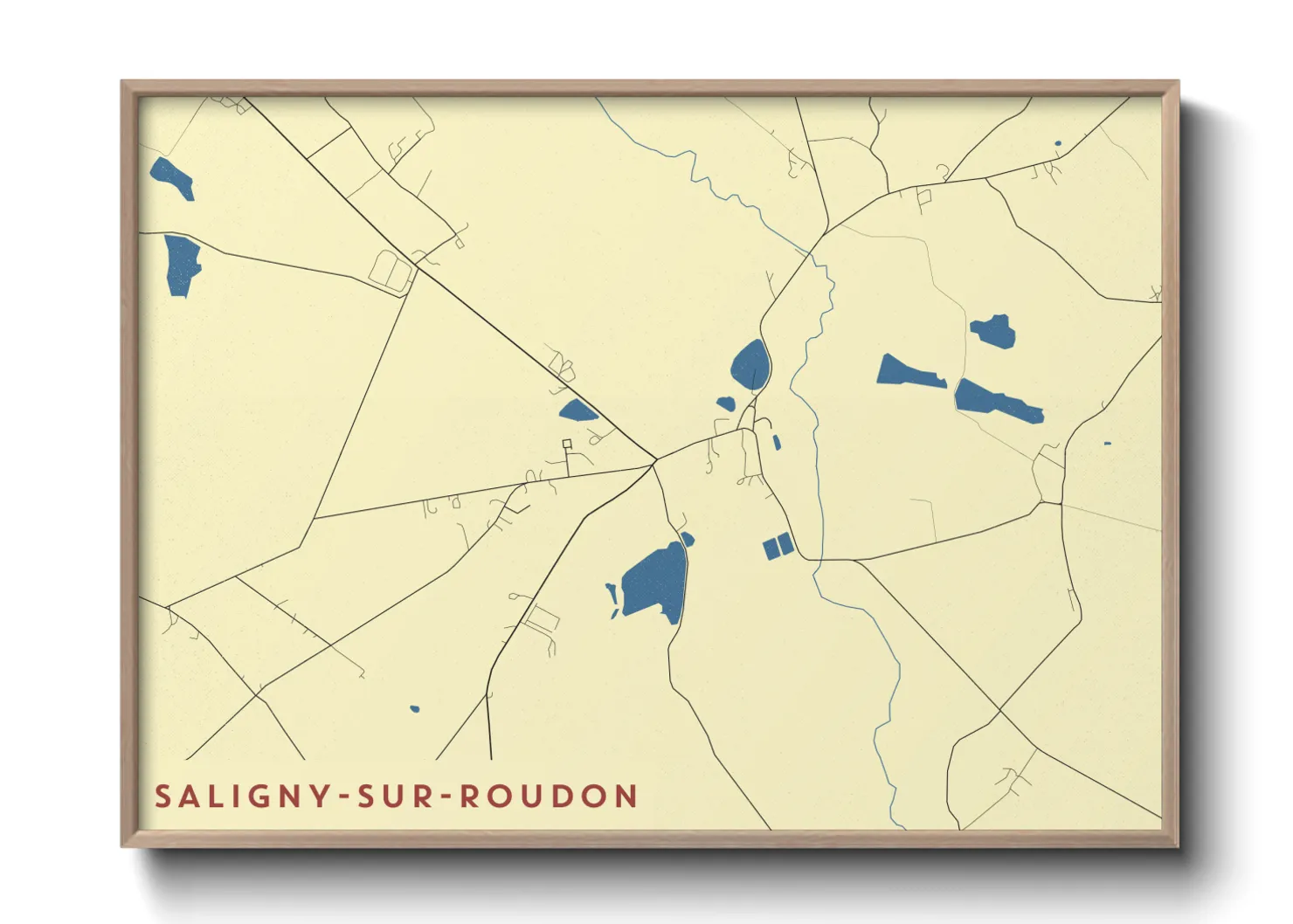 Une affiche de carte sur Saligny-sur-Roudon