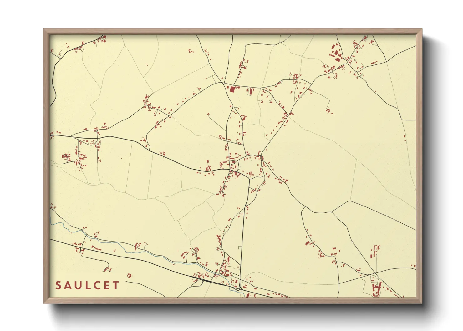 Une affiche de carte sur Saulcet