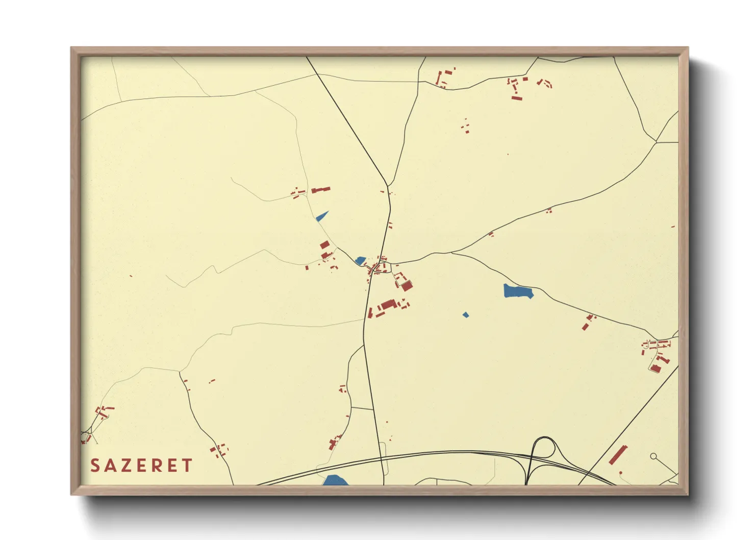 Une affiche de carte sur Sazeret