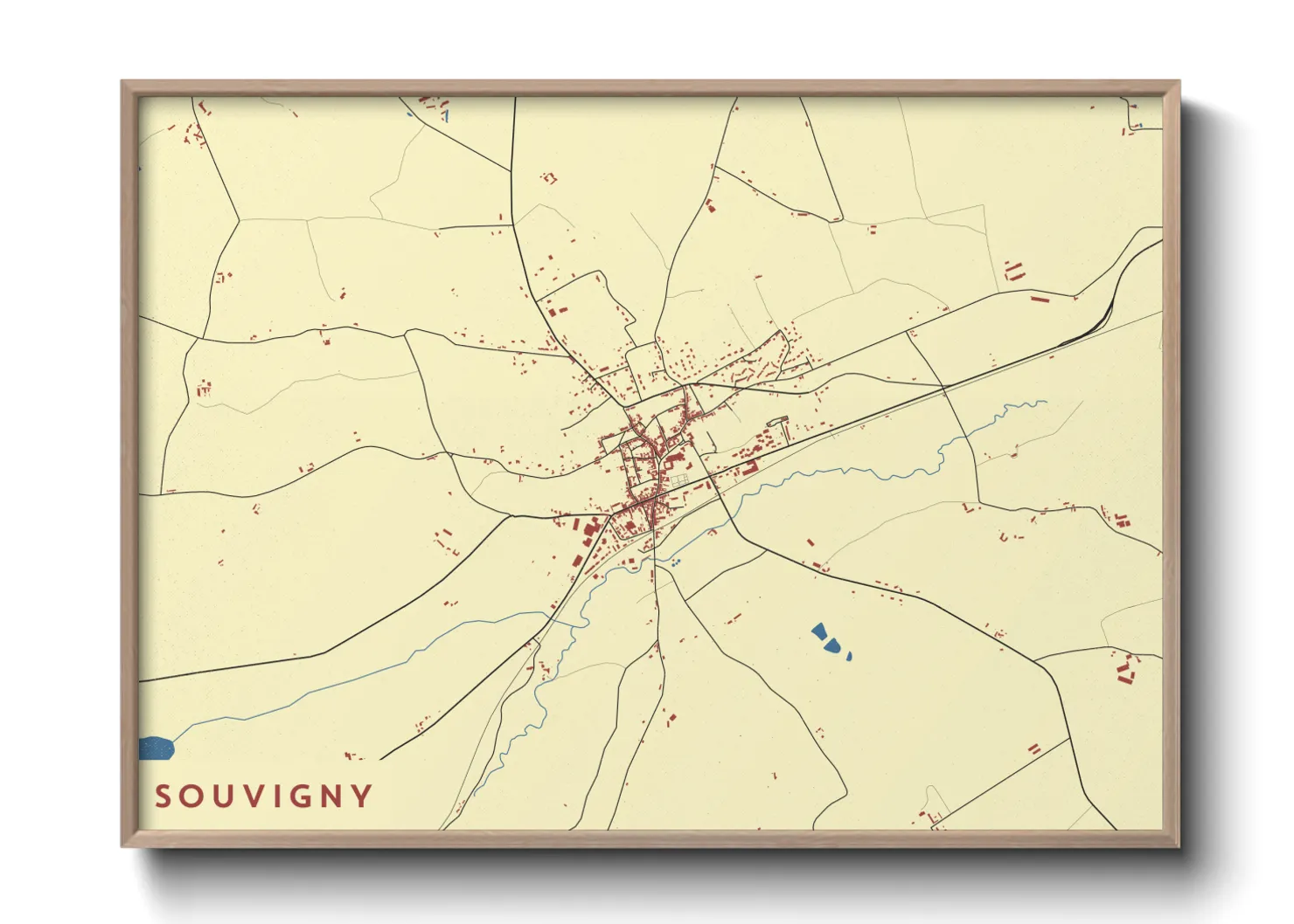 Une affiche de carte sur Souvigny