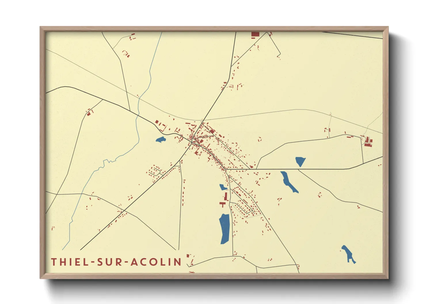 Une affiche de carte sur Thiel-sur-Acolin