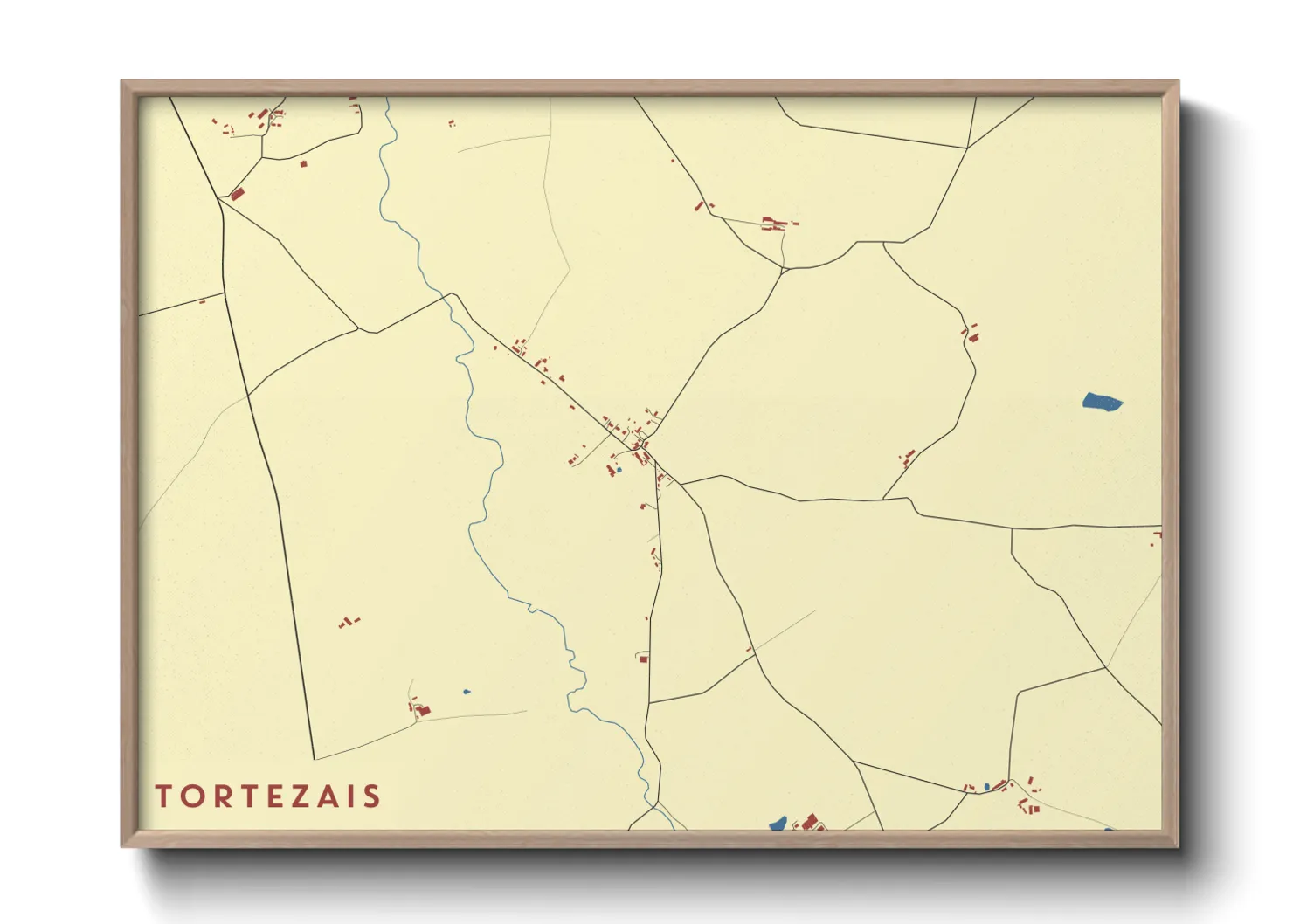 Une affiche de carte sur Tortezais