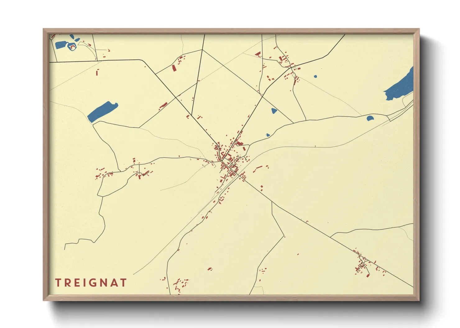 Une affiche de carte sur Treignat