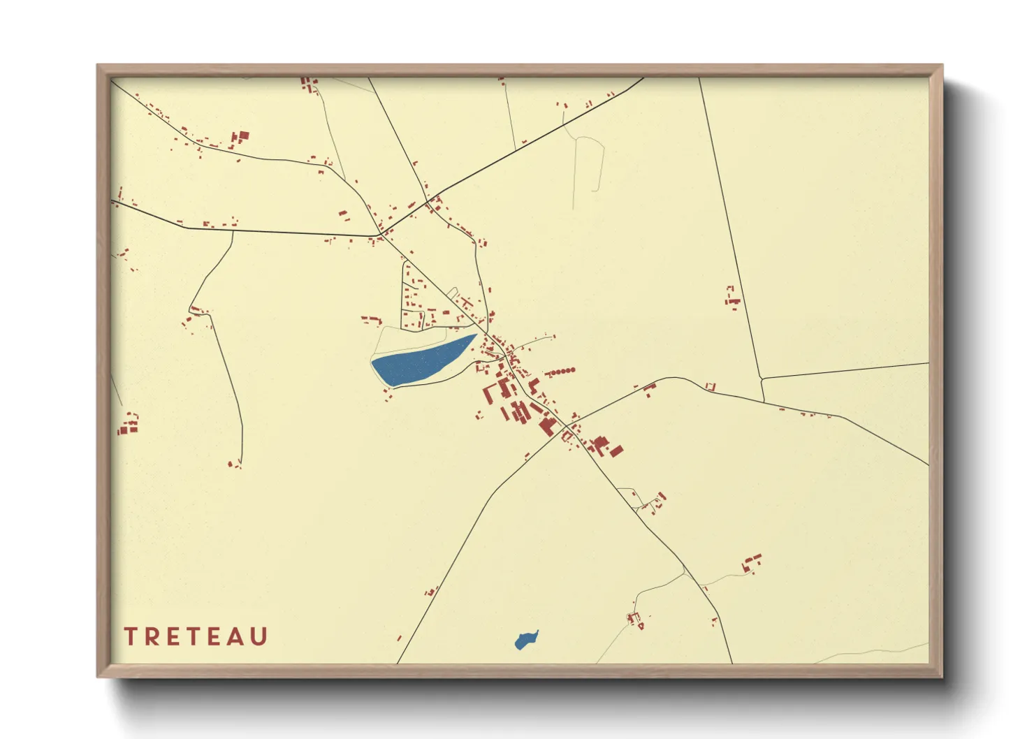 Une affiche de carte sur Treteau