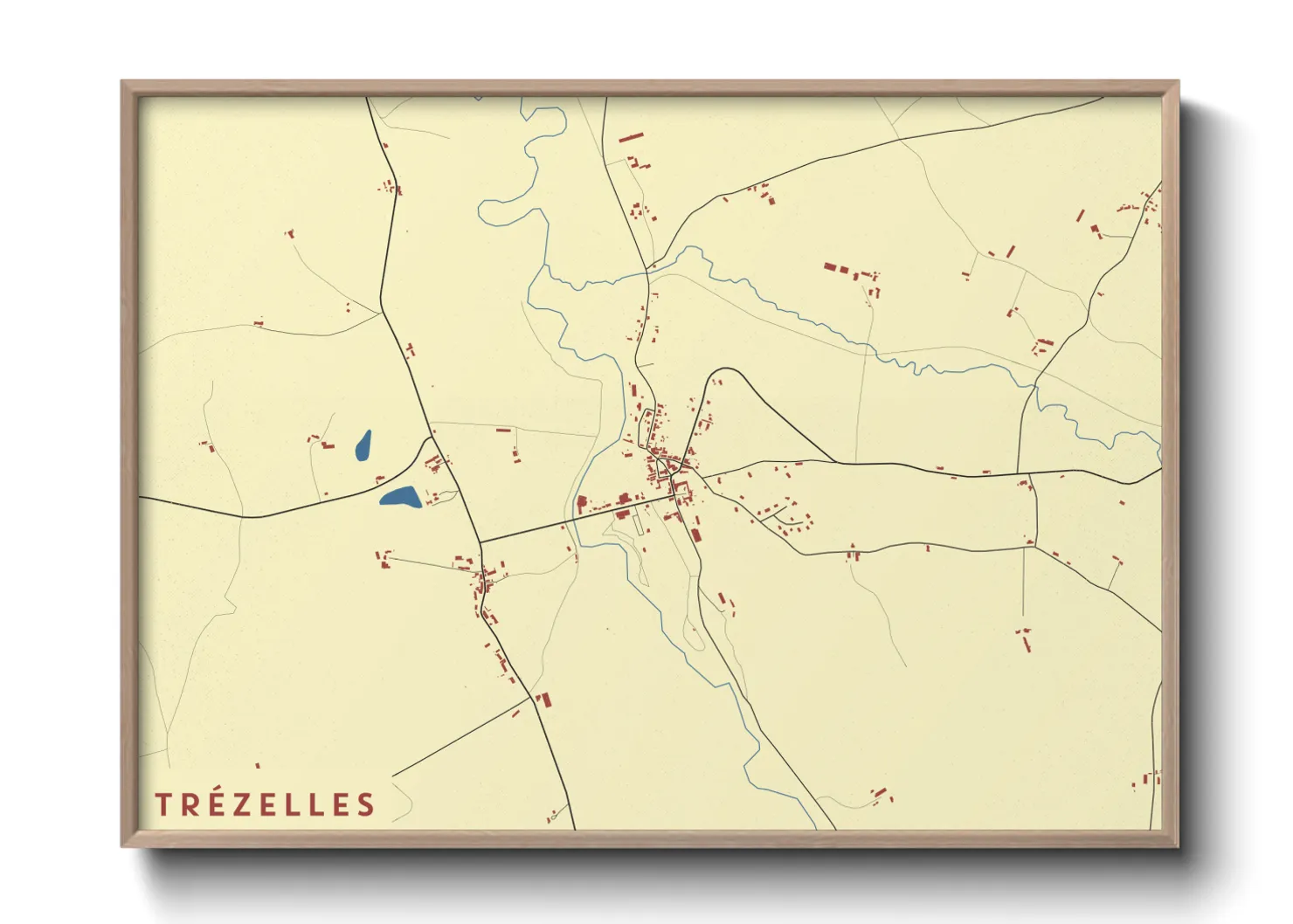 Une affiche de carte sur Trézelles