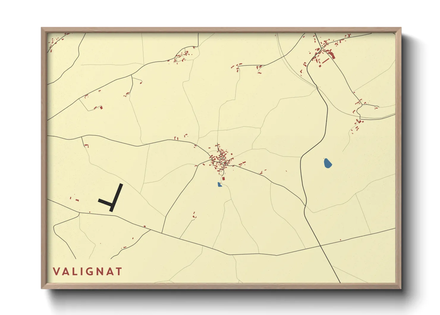 Une affiche de carte sur Valignat