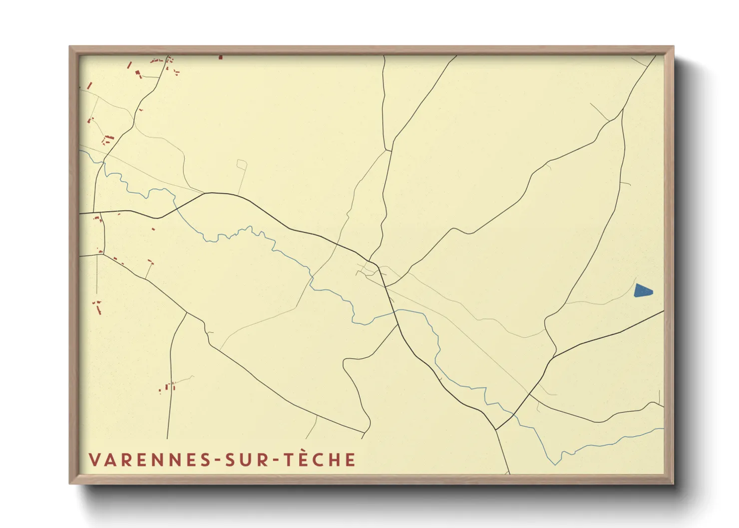 Une affiche de carte sur Varennes-sur-Tèche