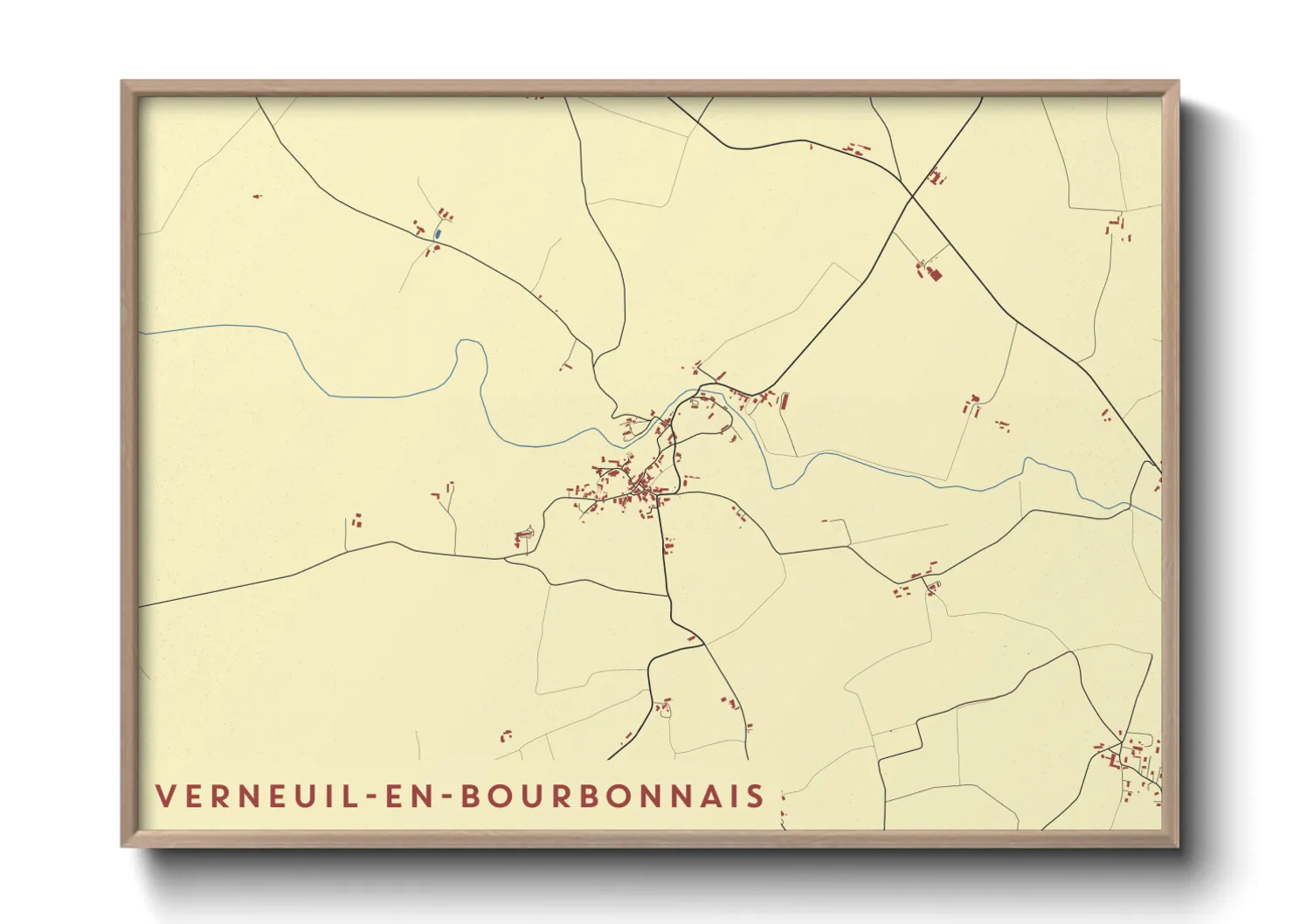 Une affiche de carte sur Verneuil-en-Bourbonnais