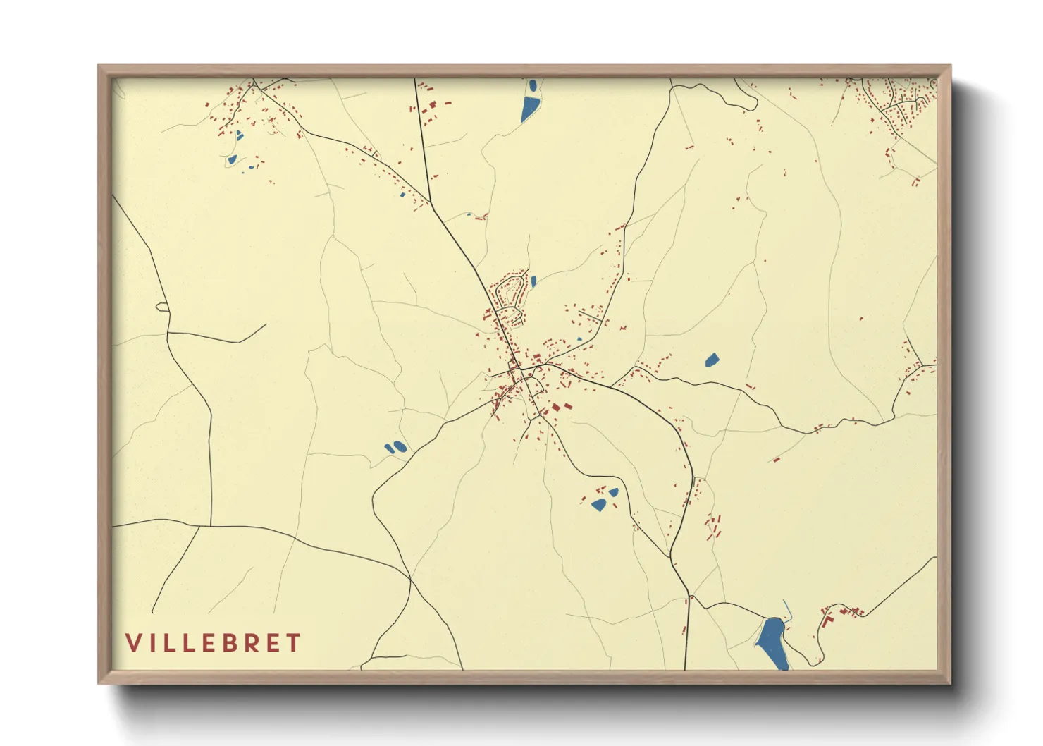 Une affiche de carte sur Villebret
