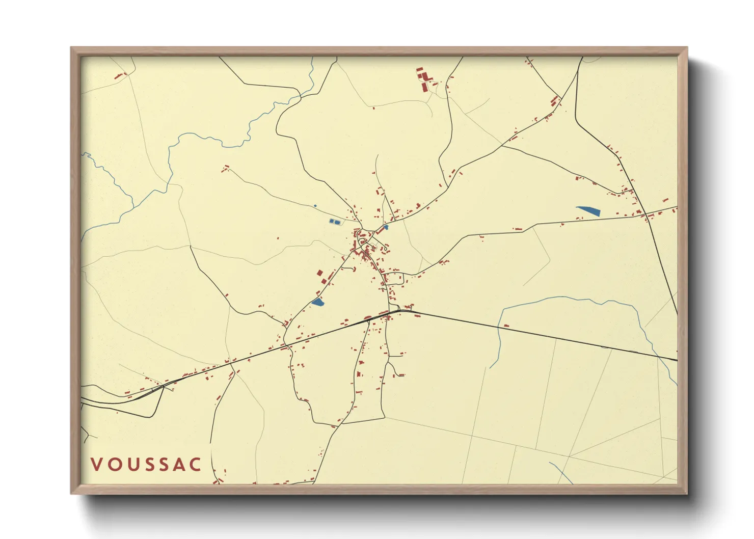 Une affiche de carte sur Voussac