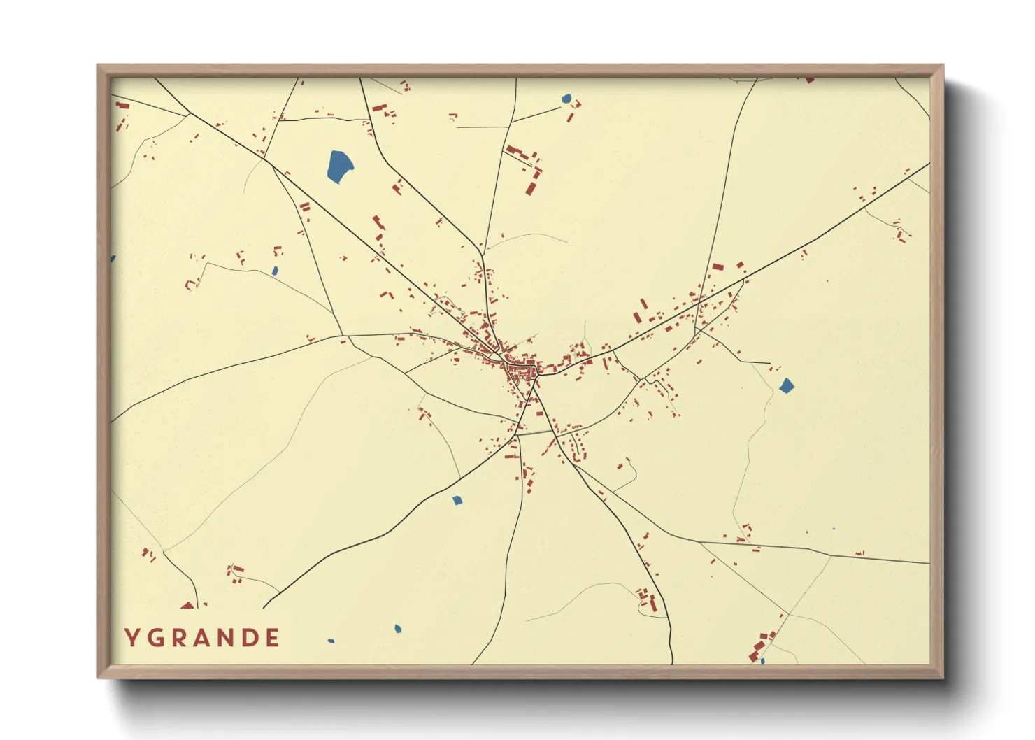 Une affiche de carte sur Ygrande