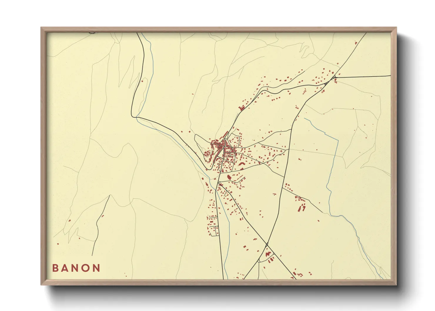 Une affiche de carte sur Banon