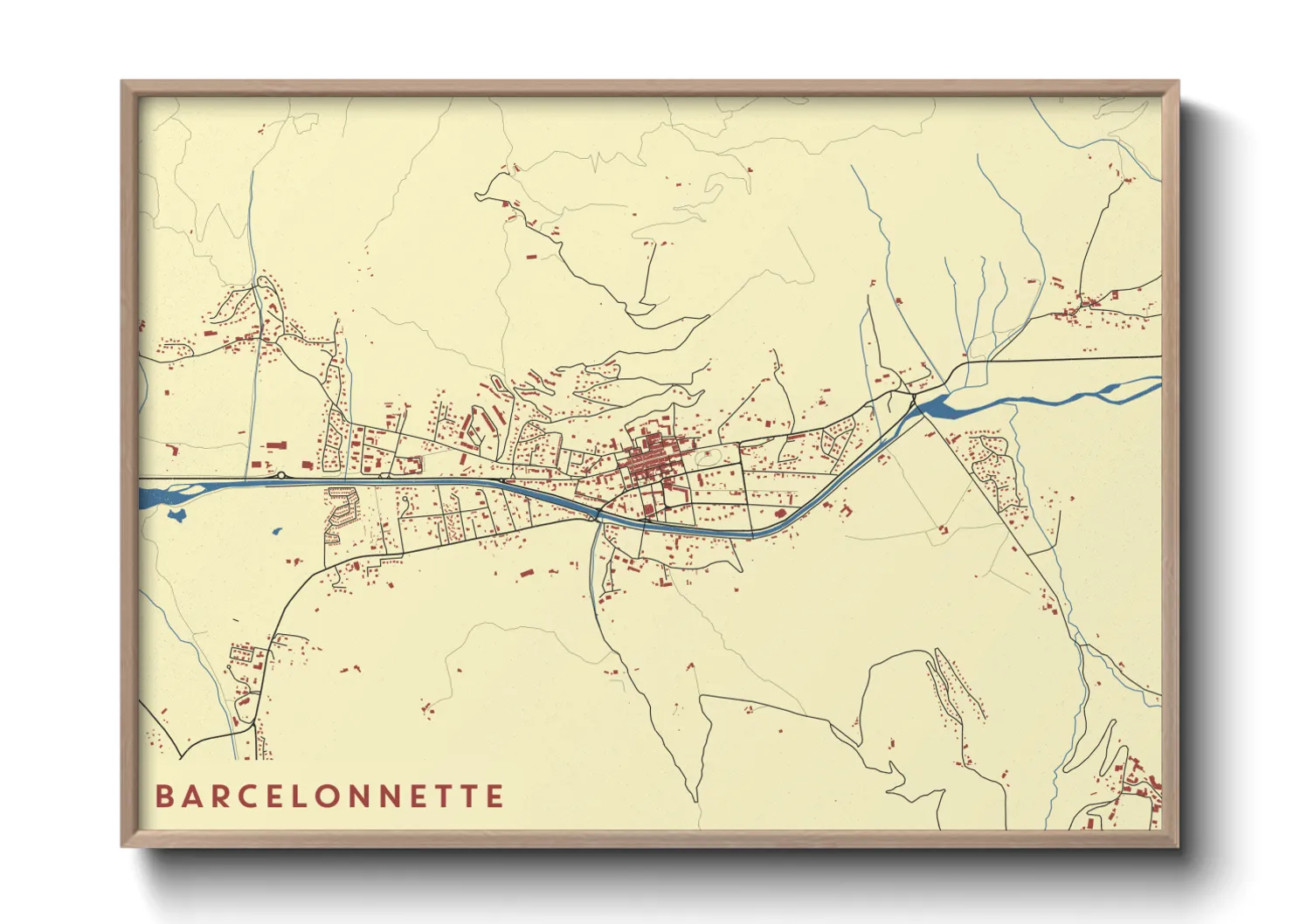Une affiche de carte sur Barcelonnette