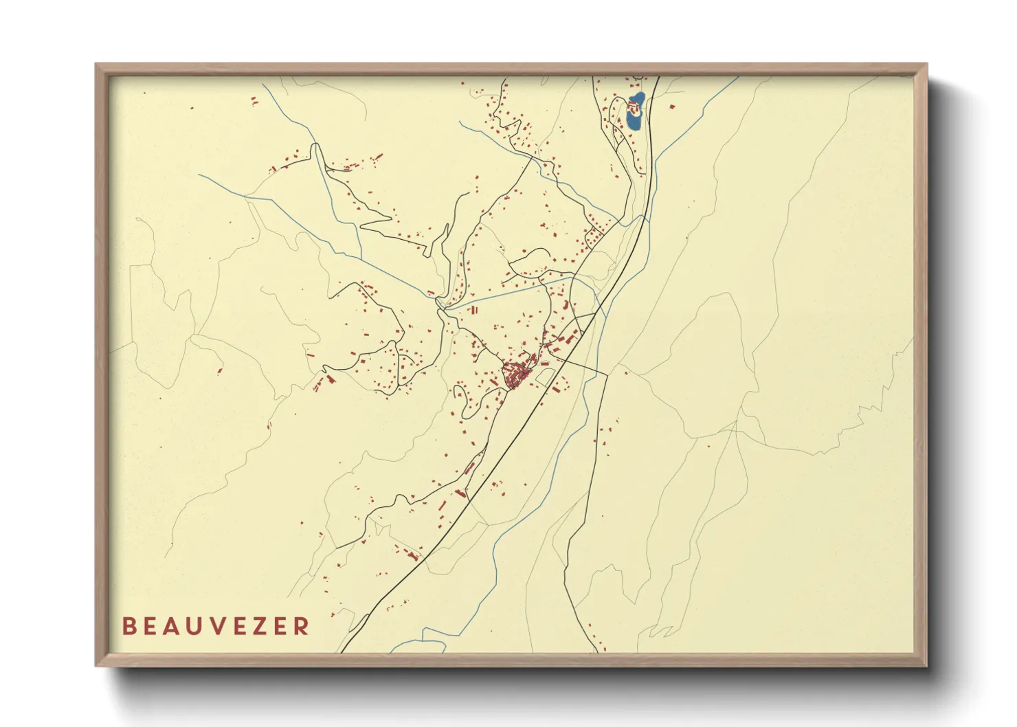 Une affiche de carte sur Beauvezer