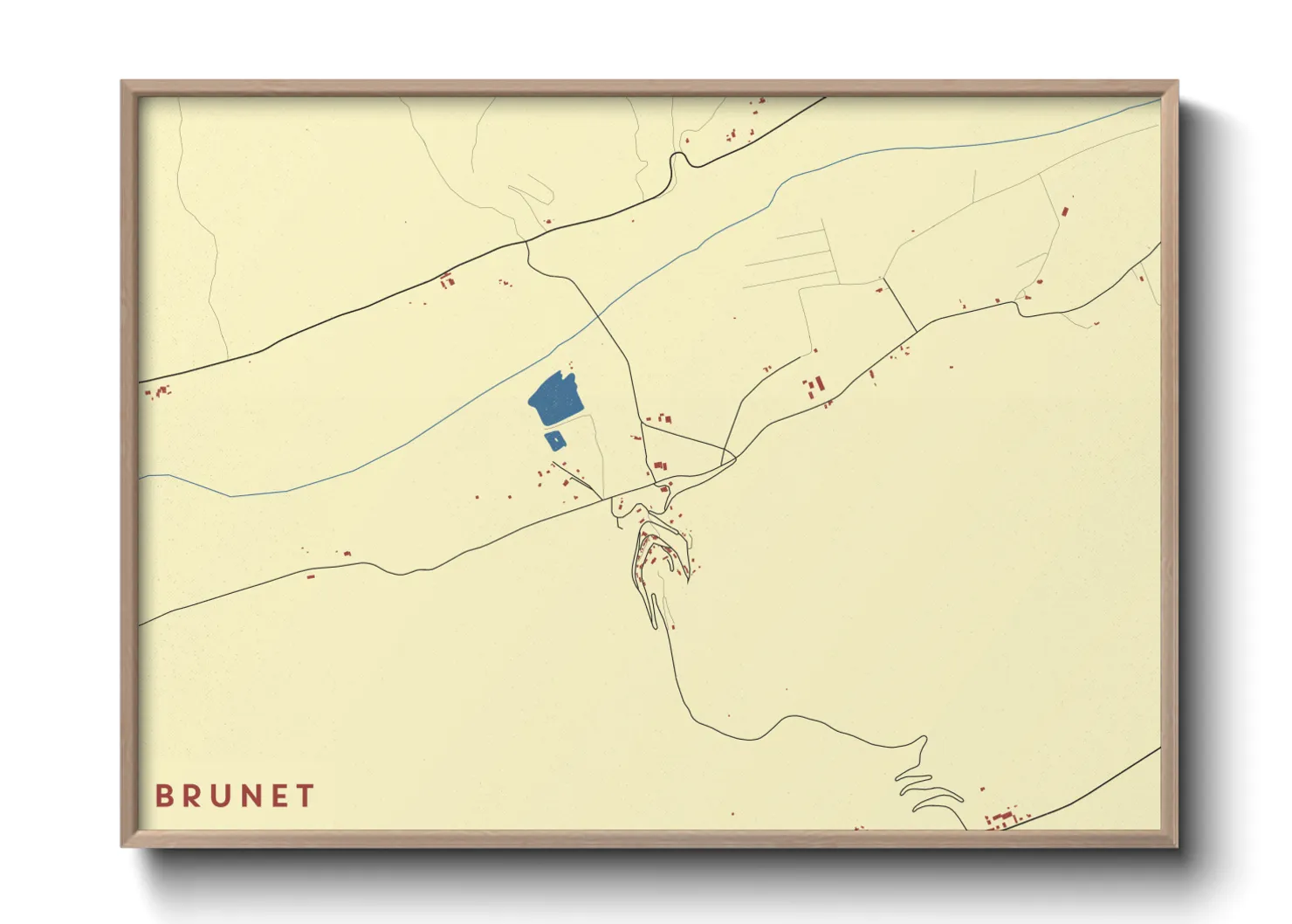 Une affiche de carte sur Brunet