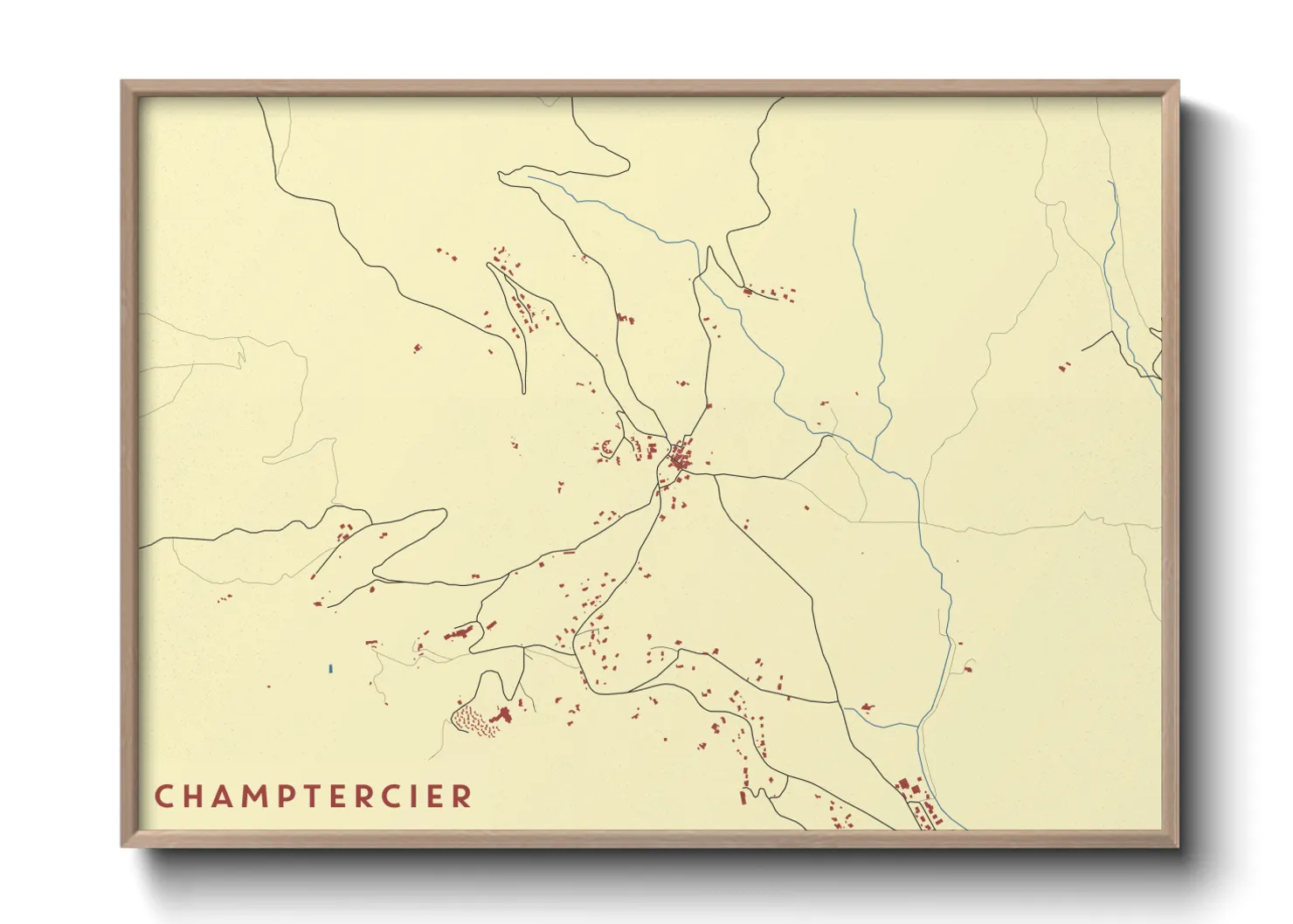 Une affiche de carte sur Champtercier