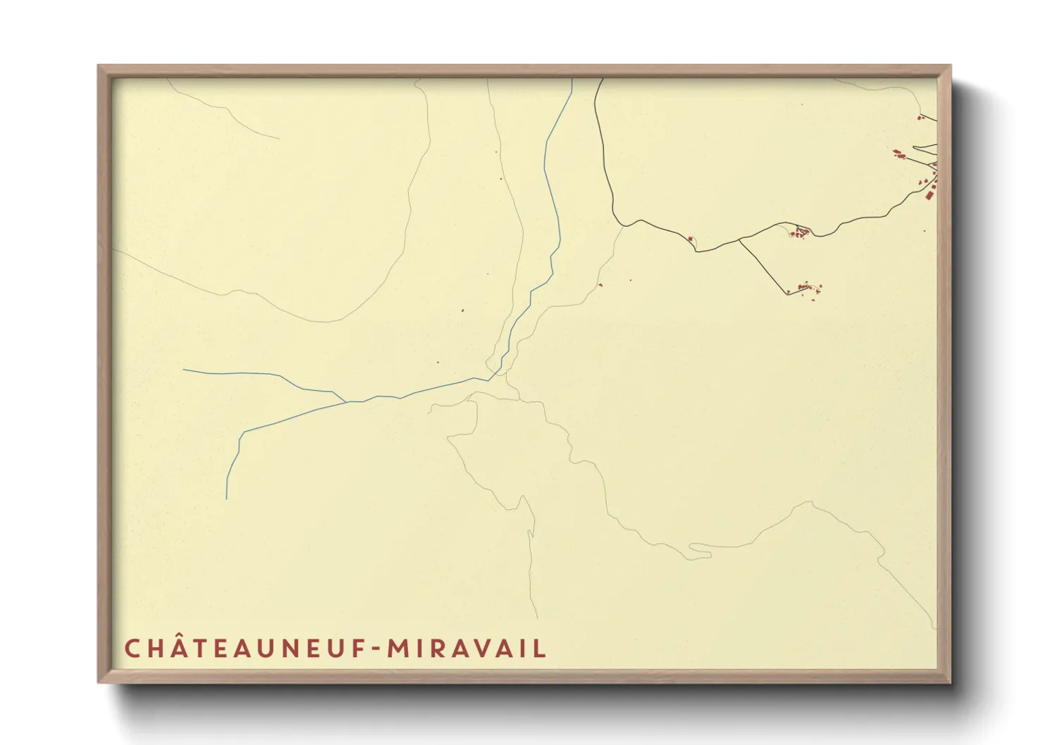 Une affiche de carte sur Châteauneuf-Miravail
