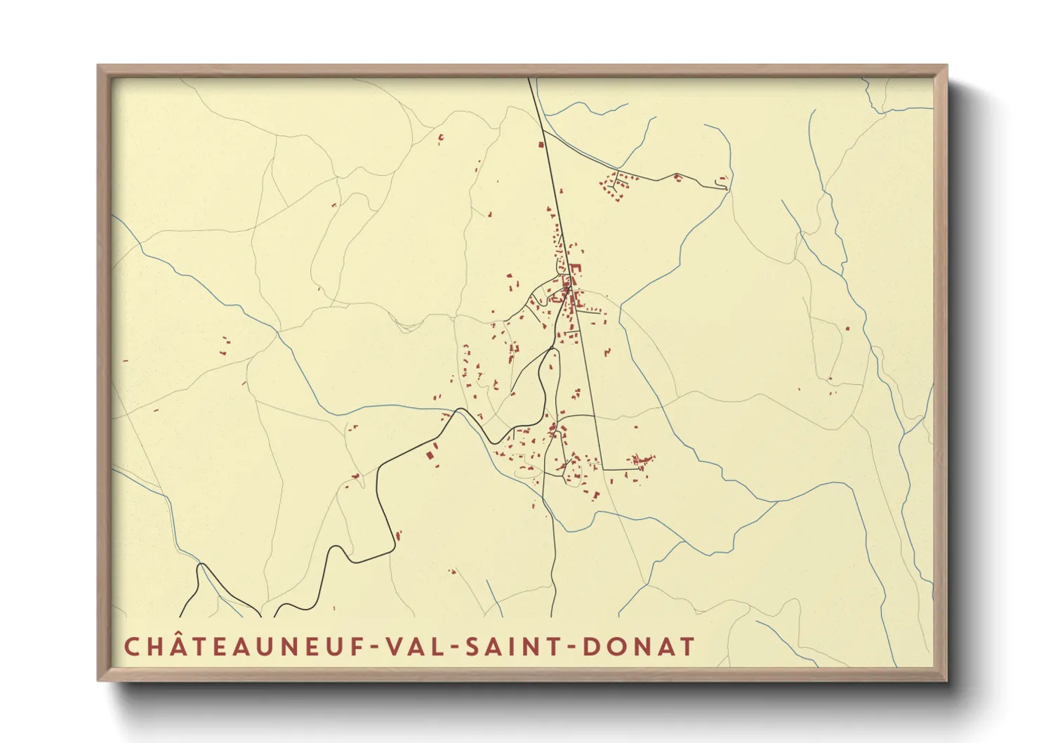 Une affiche de carte sur Châteauneuf-Val-Saint-Donat