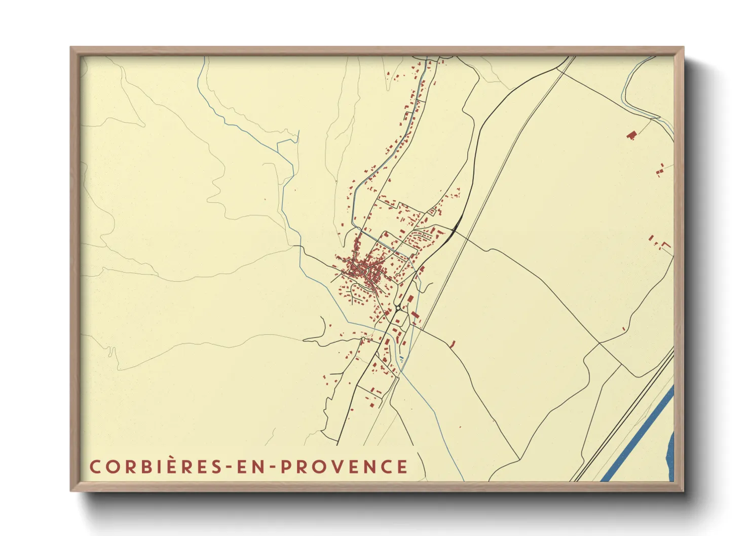 Une affiche de carte sur Corbières-en-Provence