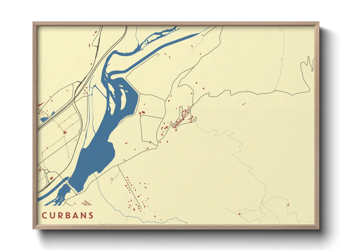 Une affiche de carte sur Curbans
