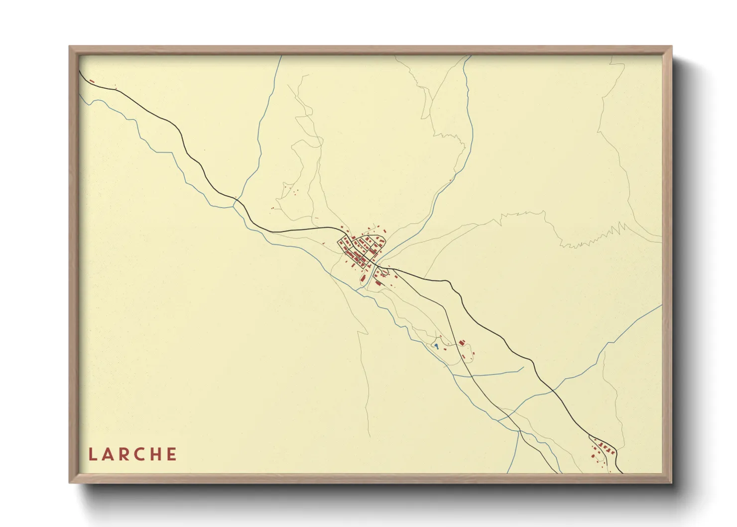 Une affiche de carte sur Larche