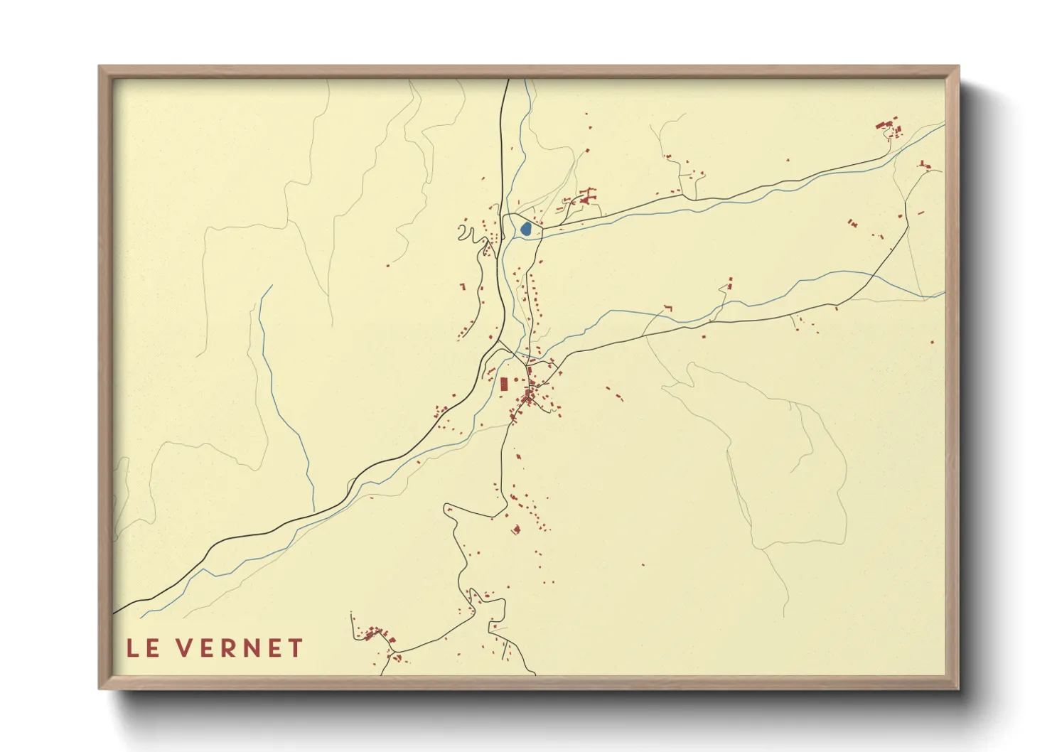 Une affiche de carte sur Le Vernet