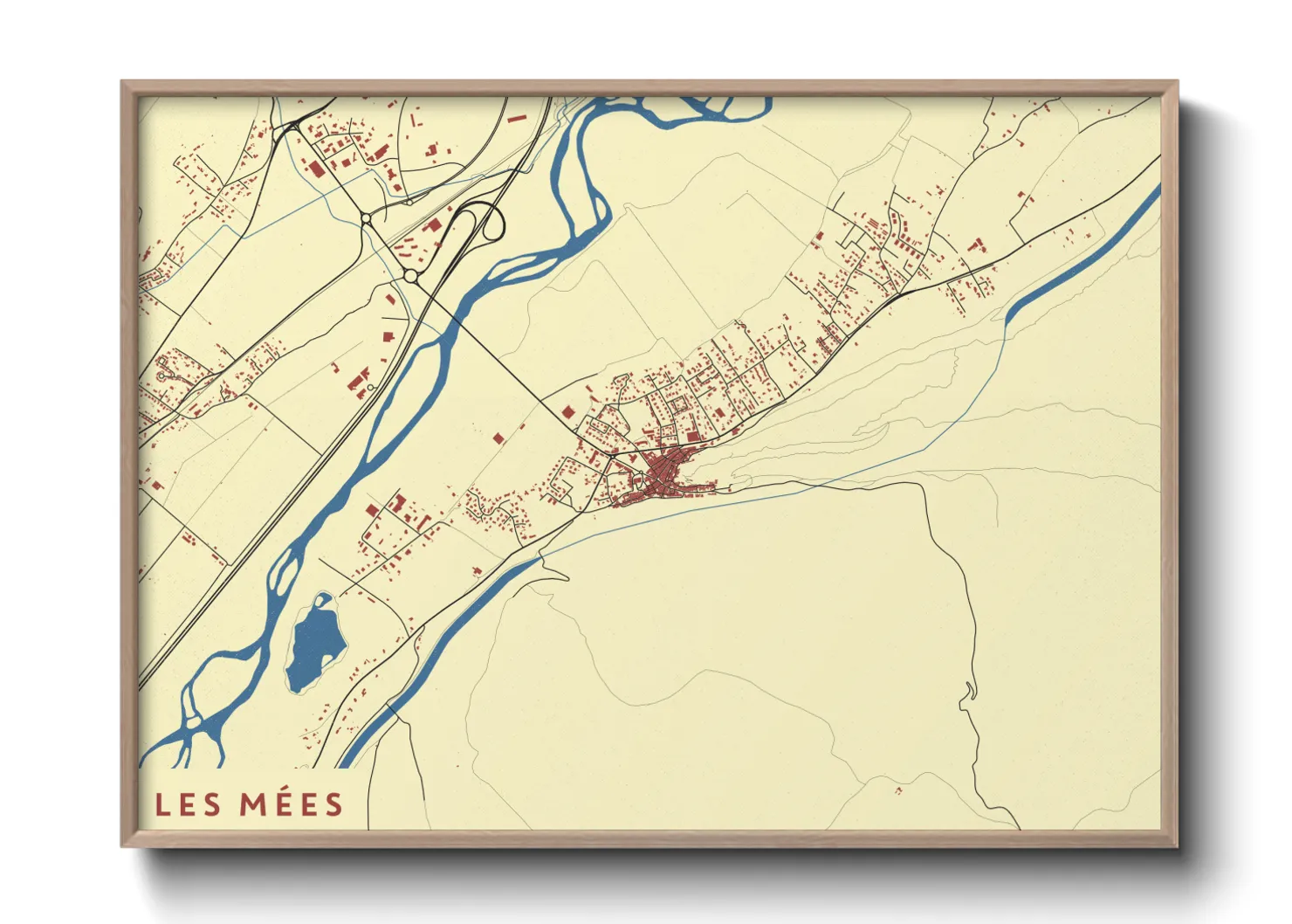 Une affiche de carte sur Les Mées