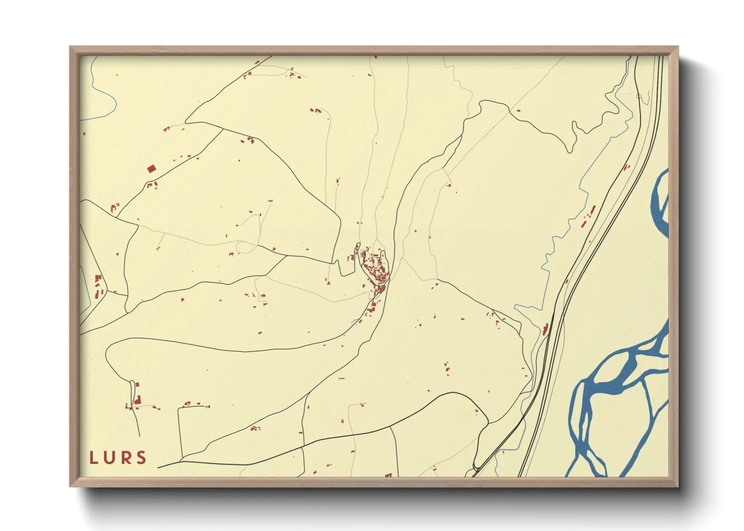 Une affiche de carte sur Lurs