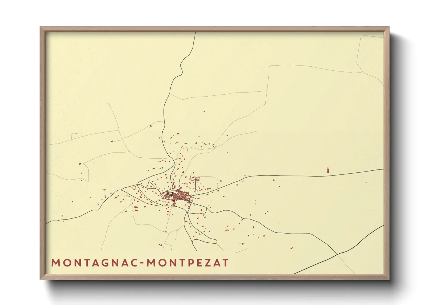 Une affiche de carte sur Montagnac-Montpezat