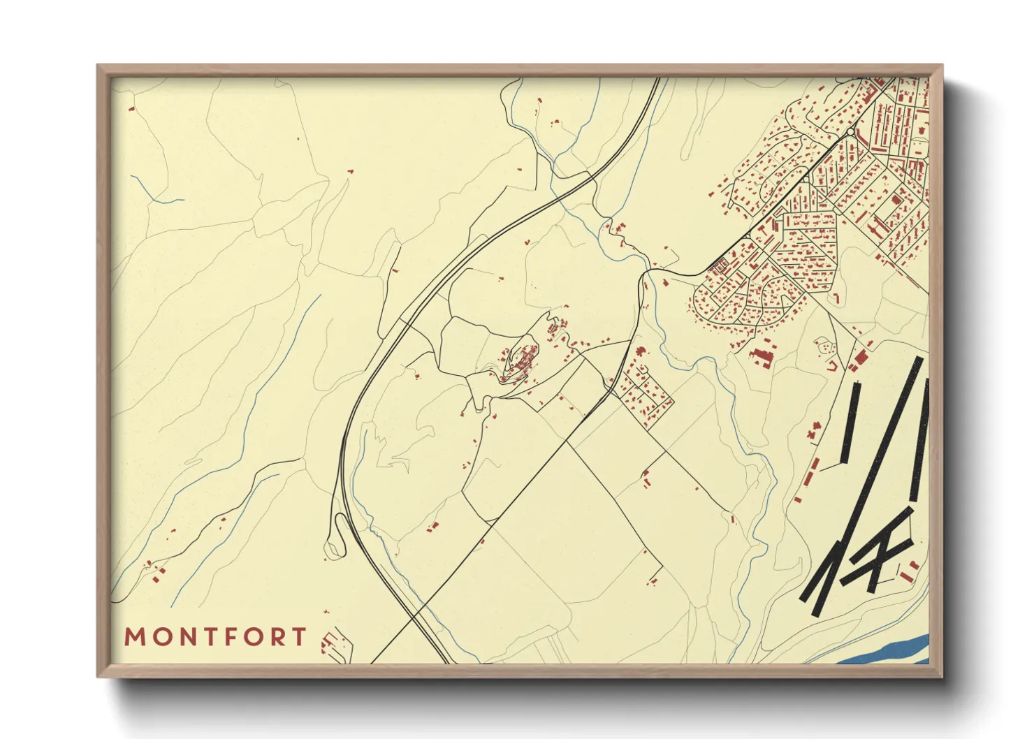 Une affiche de carte sur Montfort