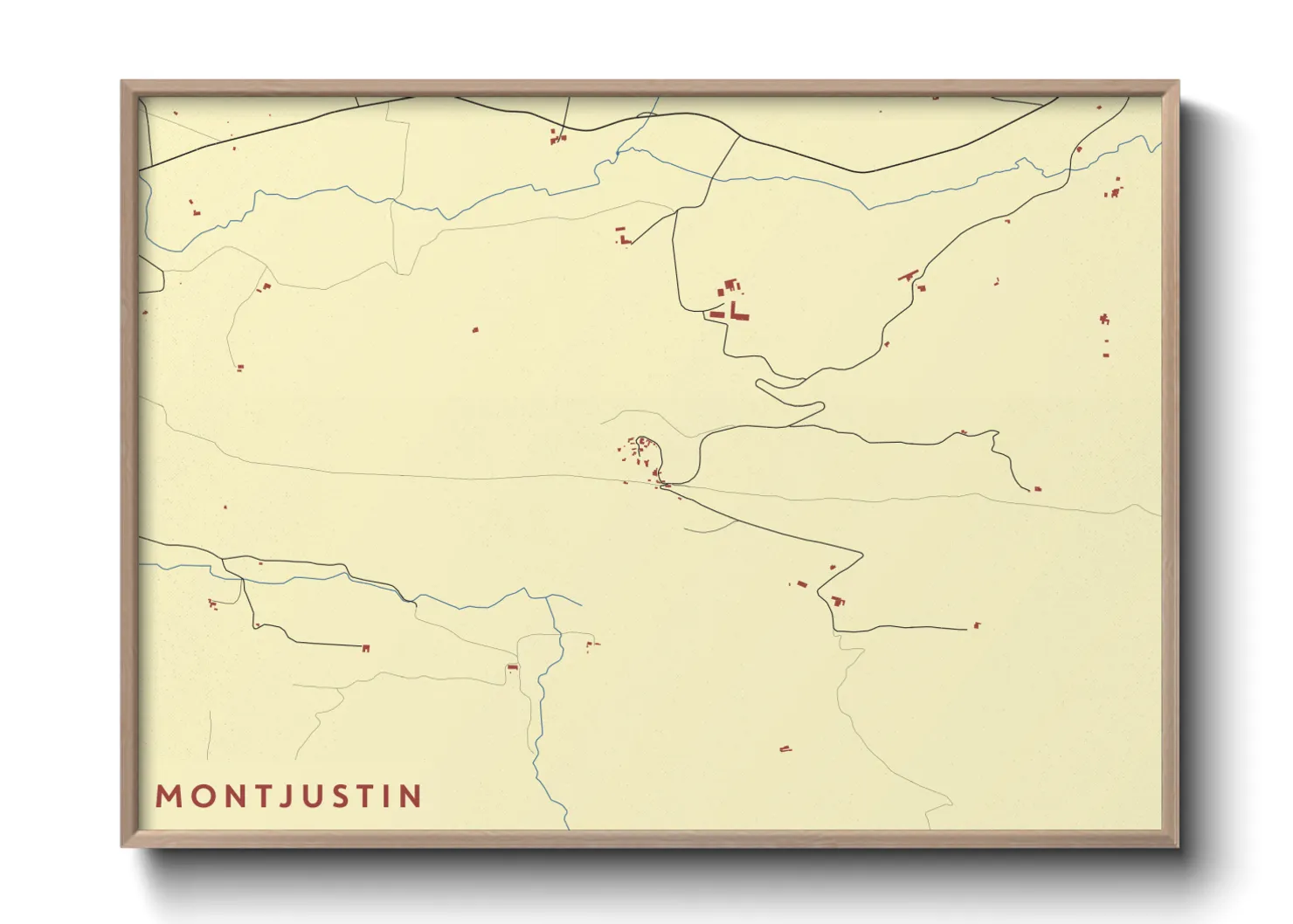 Une affiche de carte sur Montjustin