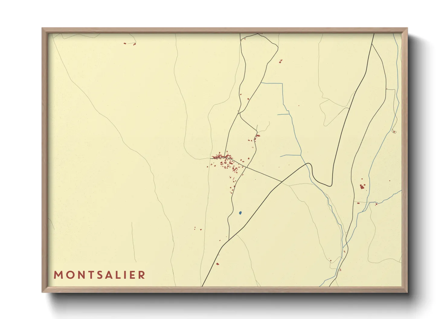 Une affiche de carte sur Montsalier
